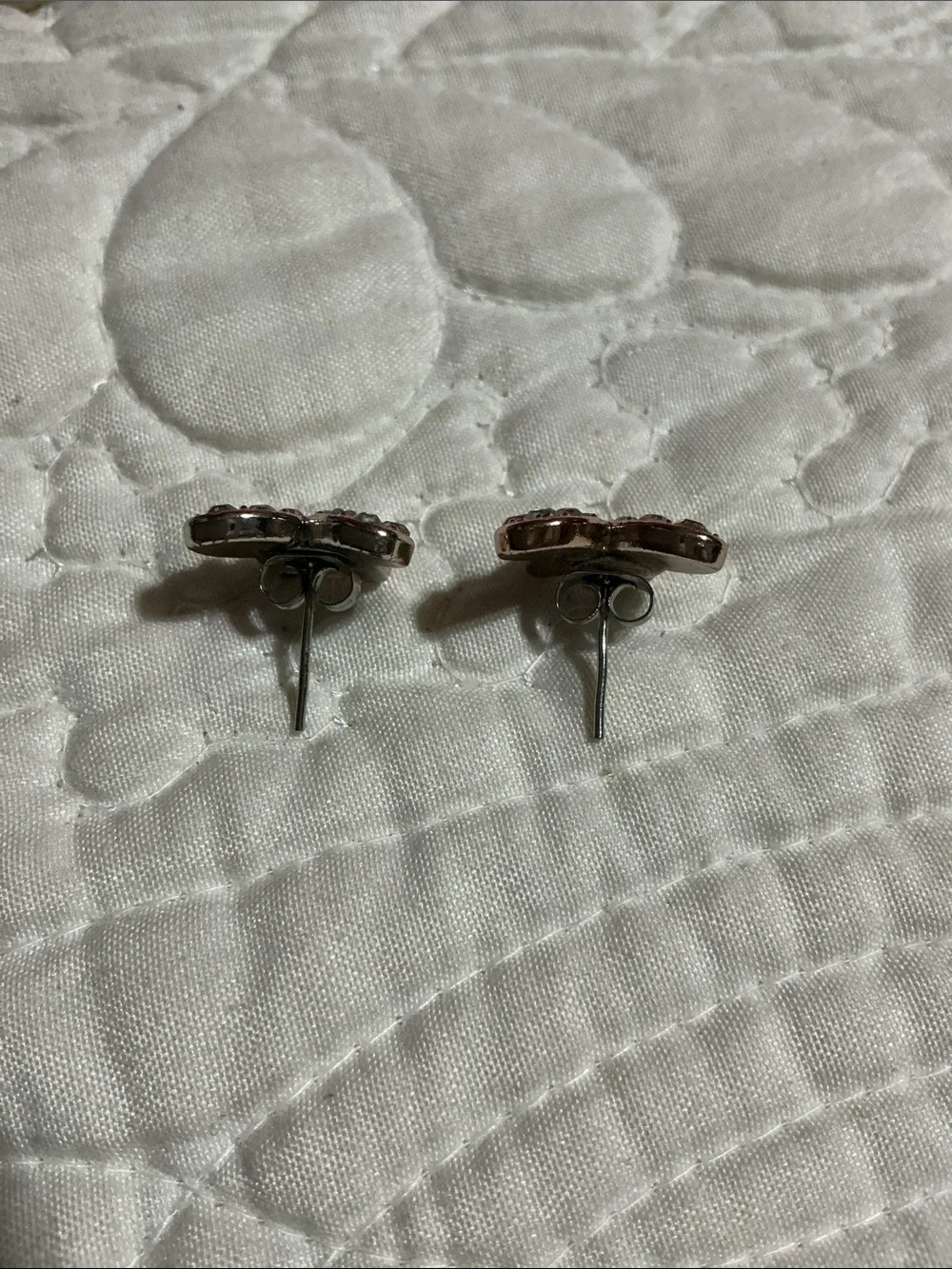 Crystal Butterfly Stud Earrings for Kids - Silver